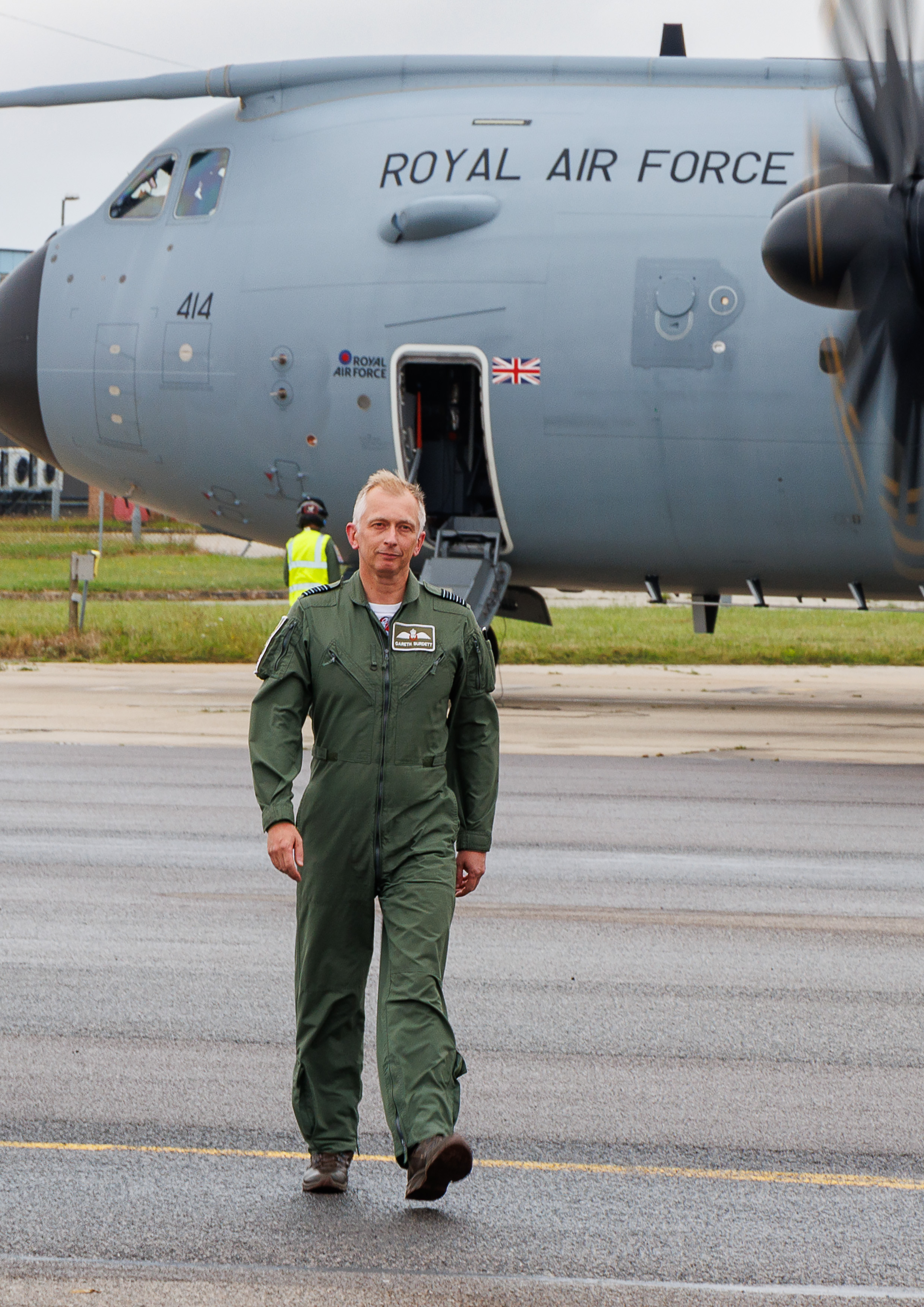 Photo: Group Captain Burdett returned to RAF Brize Norton to greet his family and colleagues
